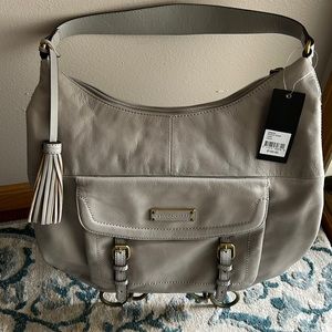 TIGNANELLO Frost Grey shoulder purse